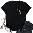thumbnail image 4 of Teeso UNIQUEONE Mens Western Country Cowboy Shirts: Boho Cow Skull Graphic Tees Mens Country Concert Shirts, Black S, 4 of 7