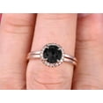 thumbnail image 4 of 1.25 Carat Round Cut Black Diamond Moissanite Engagement Ring with Plain Matching Band On 10k Rose Gold, 4 of 5