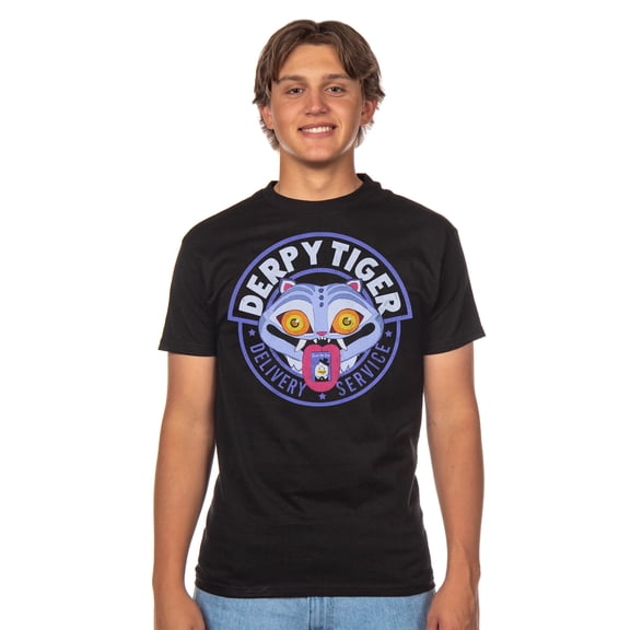 K-Pop Demon Hunters Shirt Men's Derpy Tiger Delivery Service Short Sleeve Tee