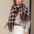 thumbnail image 6 of beishanbush Scarf Women's Autumn and Winter Colorful Plaid Shawl Thickening Warm Fringe Scarf Scarf A, 6 of 8
