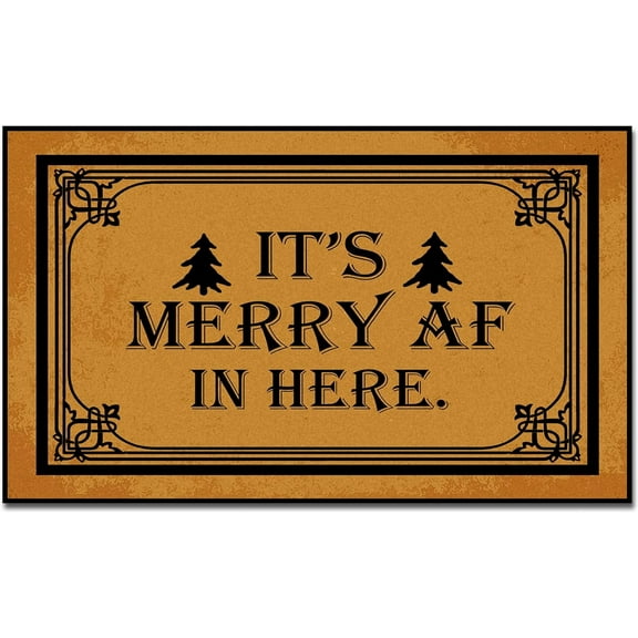 Doormat 16x24 Inch It'S Merry Af In Here Indoor Outdoor Welcome Mats For Entryway Plain Door Mat Outdoor Doormat Extrance Drying Quickly Funny Christmas Welcome Mat Gift For Women Men