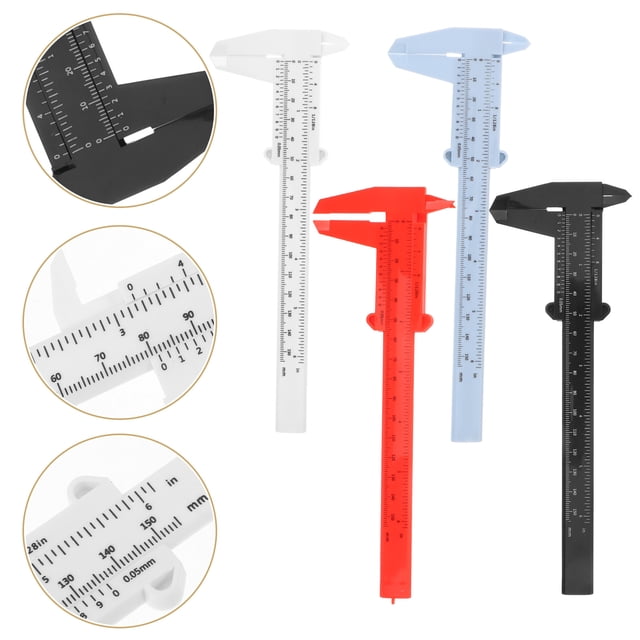Phenofice 4pcs Plastic Caliper Non Digital Measuring Tool For Home School Office Lightweight Accurate Reliable Calipers