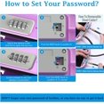 thumbnail image 4 of Travel Portable Lock Box Digit Combination Lockbox Cash Box Mini Security Case with Removable Chain Portable Beach Box for Travel Beach Office Hotel Cars Dorms, 4 of 7
