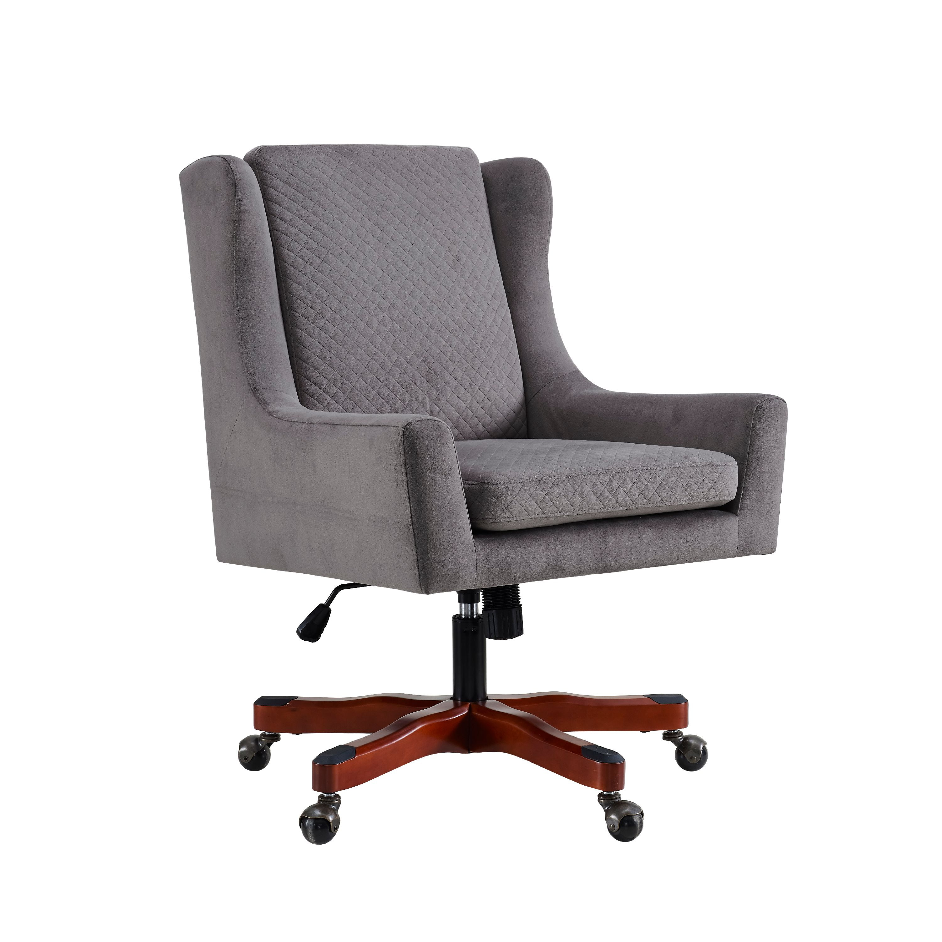 Linon Darcy Office Chair Gray Fabric 18 5 22 Inch Adj Seat Linon Darcy Office Chair Gray Fabric 18 5 22 Inch Adj Seat Height Com