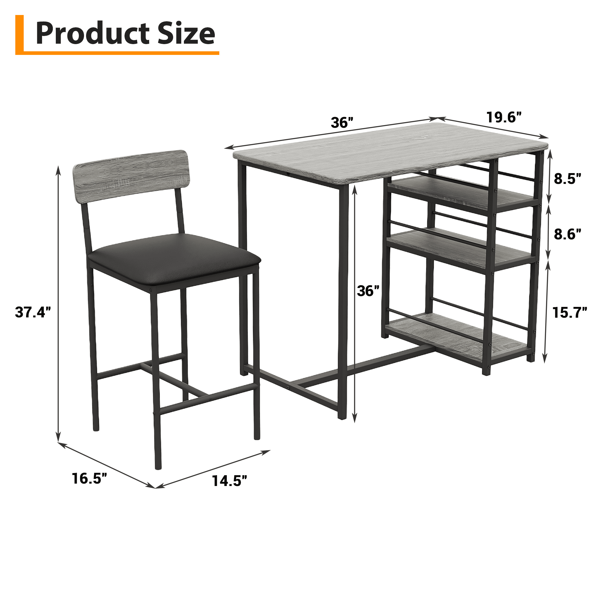 Kitchen Table Set,Dining Table and Chairs for 2,3 Piece Dining Room Table Set with 2 Upholstered Chairs,Bar Dining Table Set for Small Spaces,Apartment,Breakfast,Pub