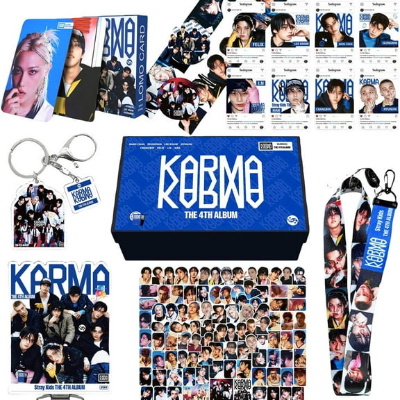 Stray Kids Felix Kpop Star Boy Group Peripherals, Stand-alone Sticker Small Card Lanyard Set, Ideal Gift for Follow Star People