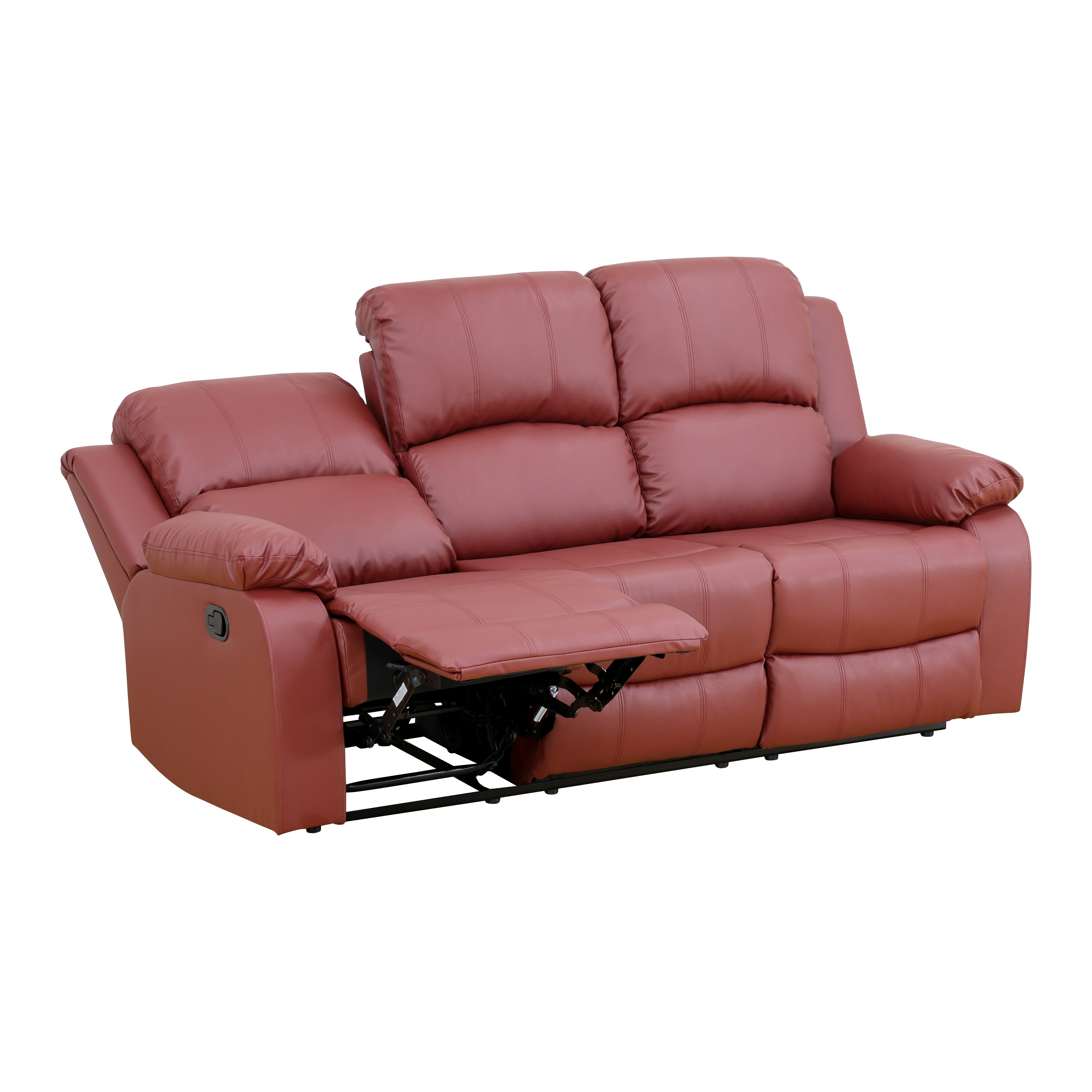 Semi PU and PVC 3-Seat Sofa - Modern Sofa with Intelligent Functions, Storage Bucket, and Reversible Coffee Table for Living Room