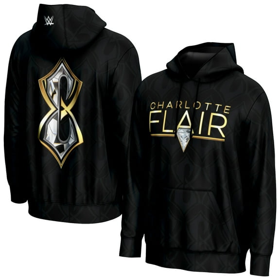 Men's ProSphere Black Charlotte Flair Tonal Pullover Hoodie