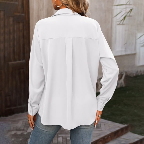 Chemise manches longues coupe ajustée col Claudine femme ecru