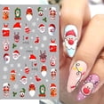 thumbnail image 4 of Pegatinas 3D de Navidad para decoración de uñas, calcomanías deslizantes para manicura, hombre de jengibre, Papá Noel rojo, árbol, oso, muñeco de nieve, ciervo, 4 of 4