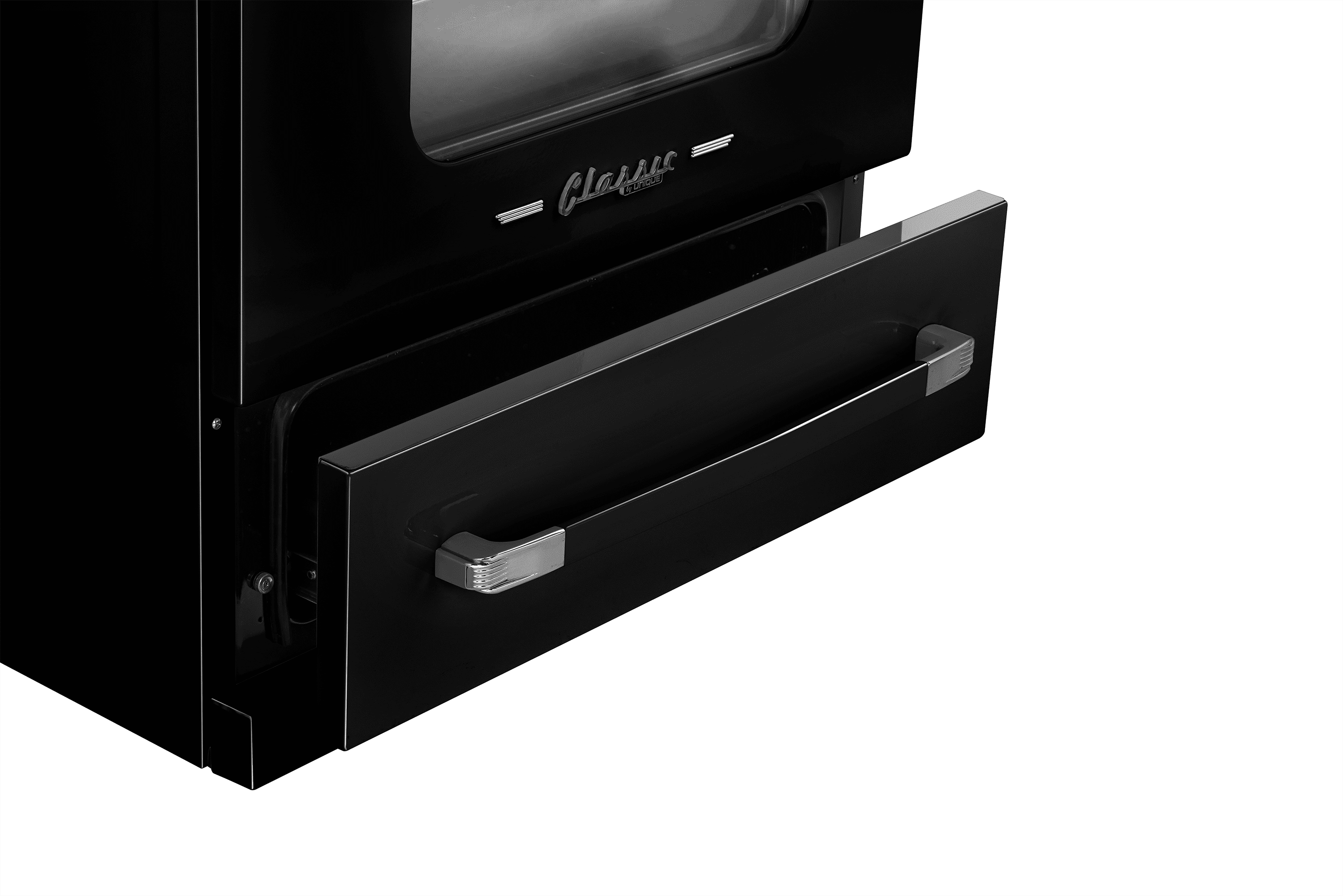 Unique 30' Classic Retro Induction Range, Midnight Black