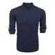 thumbnail image 3 of Camisa Cuello Mao Lino Hombre Casual Manga Larga Slim Fit, 3 of 7