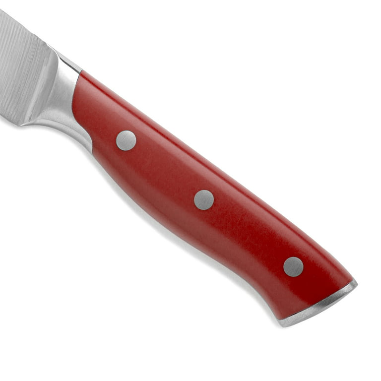 The Pioneer Woman Stainless Steel Knife Wood Block Cutlery Prep Set 5p  Retro Red