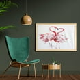 thumbnail image 2 of Flamingo Wall Art with Frame, Flamingo Couple Kissing Romance Passion Partners in Love Watercolor Effect, Printed Fabric Poster for Bathroom Living Room, 35" x 23", Dark Coral White, by Ambesonne, 2 of 2