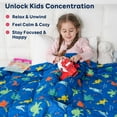 thumbnail image 6 of Sivio Weighted Blanket for Kids, Breathable Throw for Sleep, Suitable for Bed, Sofa, Couch and Travel, 3 lbs 36" x 48", Blue Dinosaur, 6 of 12