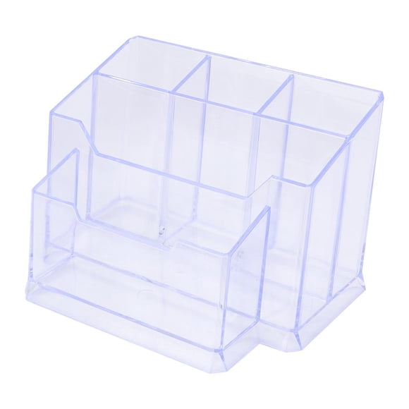 LYUMO Porte-Stylo Transparent Blanc, Porte-Stylo de Bureau, Fournitures de Bureau Populaires Porte-Stylo Multifonction avec Boîte à Cartes en Blanc Transparent