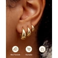 thumbnail image 2 of Set de aros hipoalergénicos chapados en oro de 14K Besteel, 2 of 7