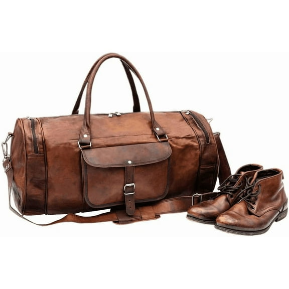 Travel bag, Genuine goat leather handmade duffel bag, Gym bag, Overnight weekender bags
