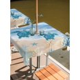 thumbnail image 2 of Outdoor Tablecloth with Umbrella Hole for Patio/Picnic/Party/Camping, Navy Blue Turtle Coastal Waterproof Table Cloth Square Cover Washable, Waves Seaside Summer Beach Ocean (54"x 54"), 2 of 9