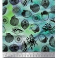 thumbnail image 1 of Soimoi Polyester Crepe Fabric Direction Compass & Seashell Ocean Printed Craft Fabric by The Yard 42 Inch Wide, 1 of 3