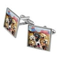 thumbnail image 1 of Route 66 Southwest Dogs Selfie Lab Retriever Westie Square Cufflink Set - Silver or Gold, 1 of 6