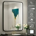 thumbnail image 3 of FTOTI 24x32 inch LED Bathroom Mirror - Anti-Fog, Dimmable, Black Metal Frame, Wall Mounted Vanity Mirror with Lights, 3 of 8