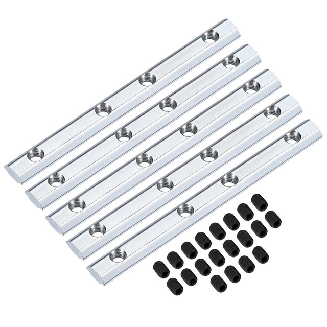 Unique Bargains Straight Line Connector, 3.9 Inch Joint Bracket w Screws for 2020 Series T Slot 6mm Aluminum Extrusion Profile, 5 Pcs
