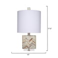 thumbnail image 3 of Garbo Mother of Pearl Table Lamp with Linen Shade Blue, 3 of 4