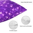 thumbnail image 5 of YFYANG Square Decorative Throw Pillow Case (Without Pillow Insert), Purple Heart Pattern Bedroom Sofa Car Cushion Cover, 24"x24", 5 of 9