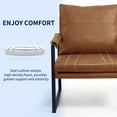 thumbnail image 6 of Subrtex Upholstered Modern Accent Chair with Metal Frame, Brown PU Leather, 6 of 7