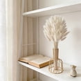 thumbnail image 6 of Beautynvta 60 Pcs Bunny Tails Dried Flower Branches with Vase for Wedding Boho Decor, White Fake Rabbit Tail Grass for Flowers Arrangements DIY Crafts Home Table Decor, 6 of 7