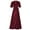 Wine, variant on Dress Women Evening Gown Short Sleeve Summer Womens Midi Dresses V-Neck Tunic Lace up Party Fancy Plain Dresses
