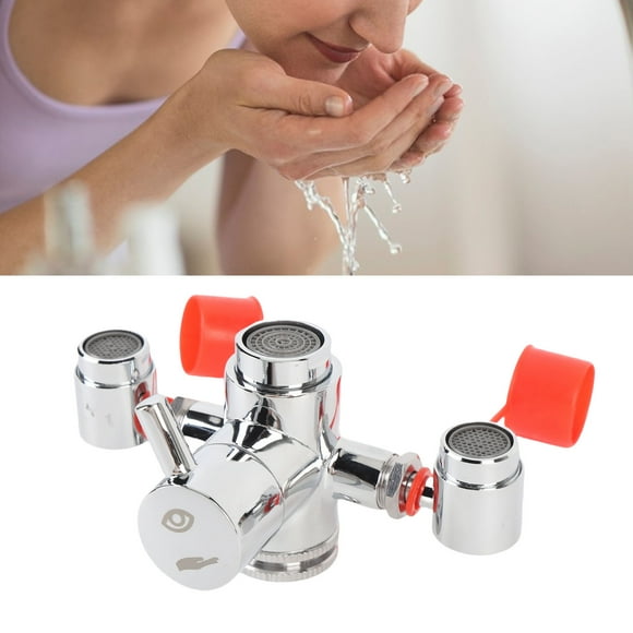 Kit De Lavado De Ojos Montado En Grifo, Accesorio Para Fregadero De Estación De Lavado De Ojos Latón De Acero Inoxidable Anticorrosivo De Alta Resistencia Para Sitio Industrial