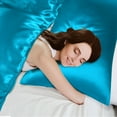 thumbnail image 4 of Unique Bargains Satin Duvet Cover Set of 3 with 2 Pillowcase King Peacock Blue, 4 of 8