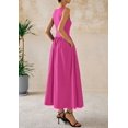 thumbnail image 2 of Vestido PRETTYGARDEN Verano 2025 sin mangas con patchwork XL Rojo Rosa, 2 of 8