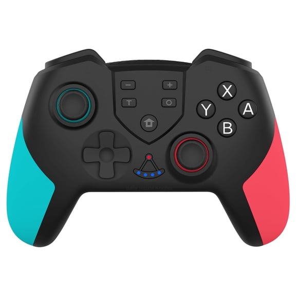Wireless Game Controller for Nintendo Switch/Lite/OLED/PC, with Turbo, Gyroscope Axis and Double Vibration Gamepad-Red Blue