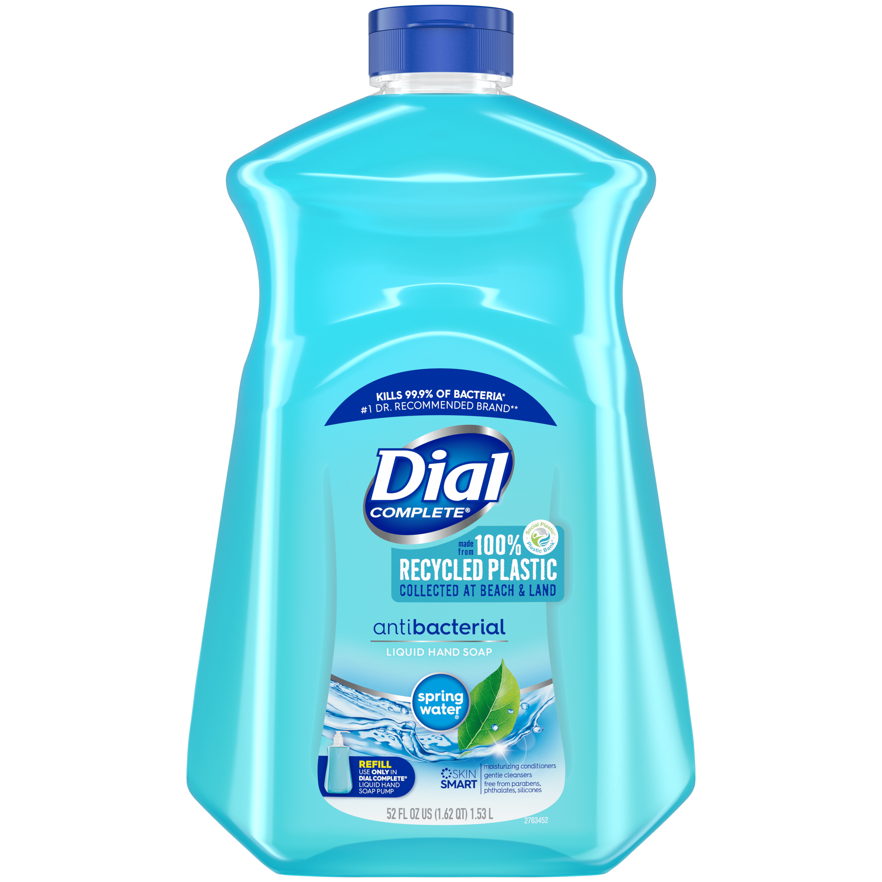 Dial Complete Antibacterial Liquid Hand Soap Refill, Spring Water, 52 fl oz