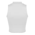 thumbnail image 4 of Tittly Womens Tank Tops Vest for Women Women's Slim Short Sleeveless T Shirt Yoga Sports Navelless Half High Neck Vest Sleeveless Tops for Women Summer Tops White S, 4 of 9