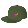 thumbnail image 1 of DouZhe Flat Brim Cap Snapback Hat, Animal Bird Phoenix Prints Adjustable Green Adult Baseball Cap, 1 of 6