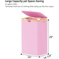 thumbnail image 6 of SpaceAid Double Laundry Hamper 2 Section with Lid and Removable Laundry Bags, 160L Clothes Basket, Pink, 6 of 7