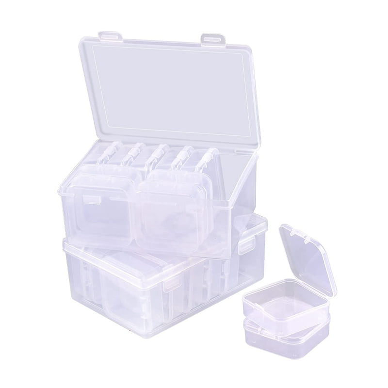 22 Pcs Plastic Storage Cases, Small Bead Storage Box with Lids