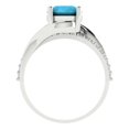 thumbnail image 4 of 1.71 ct Round Cut Simulated Turquoise Solitaire with Simulated Diamond Accents 14K White Gold Womens Engagement Ring, 4 of 5