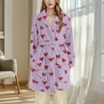 thumbnail image 6 of Wowcloth Women's Customized Flannel Robe - Heart Print Plush Fleece-Lined Hooded Long Sleepwear for Cozy Winter Nights & Home Relaxation, 6 of 6