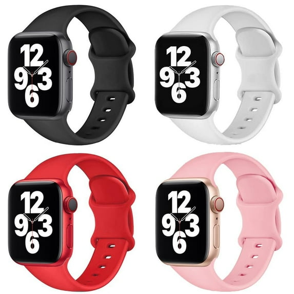 BXUXOHS (1/4Pack) Silicoen Sport Band for Apple Watch Bands 44mm 45mm 41mm 40mm 38mm 49mm 42mm Elastic Adjustable Wristbands Strap Accessories for iWatch Series Ultra 8 7 SE 6 5 4 3 2 1 Nike
