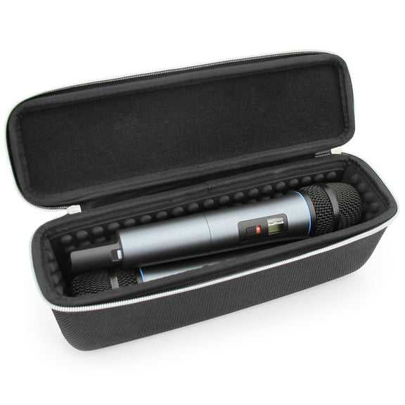 CASEMATIX Wireless Microphone Case Fits Up to Two 11 Inch Microphones