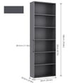 thumbnail image 3 of Homfa HPB-126 6-Tier Gray Bookshelf 70.8" Tall Bookcase Wood Shelving Unit for Office Living Room, 3 of 8