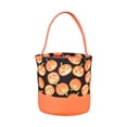 thumbnail image 2 of Halloween Pumpkin Candy Basket, Flax Candy Bag Tote with Handle for Trick Or Treat, Reusable Gift Storage Bucket for Halloween Party Decorations, 2 of 6