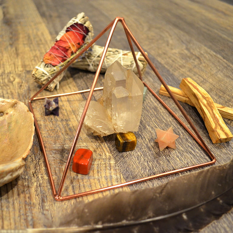 3 Layered Solid Pure Copper Pyramid Positive Vibes, Reiki
