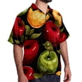 thumbnail image 2 of Fruit Men's Spread Collar Poplin Beach Shirts - Casual Printed Button Down Short Sleeve Summer Tops for Unisex, 2 of 6