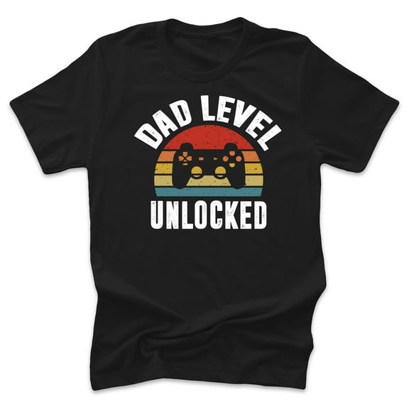 Dad Level Unlocked. Gamer New Dad Streetwear Adult Men's Black T-Shirt Father's Day Gift Dad to Be